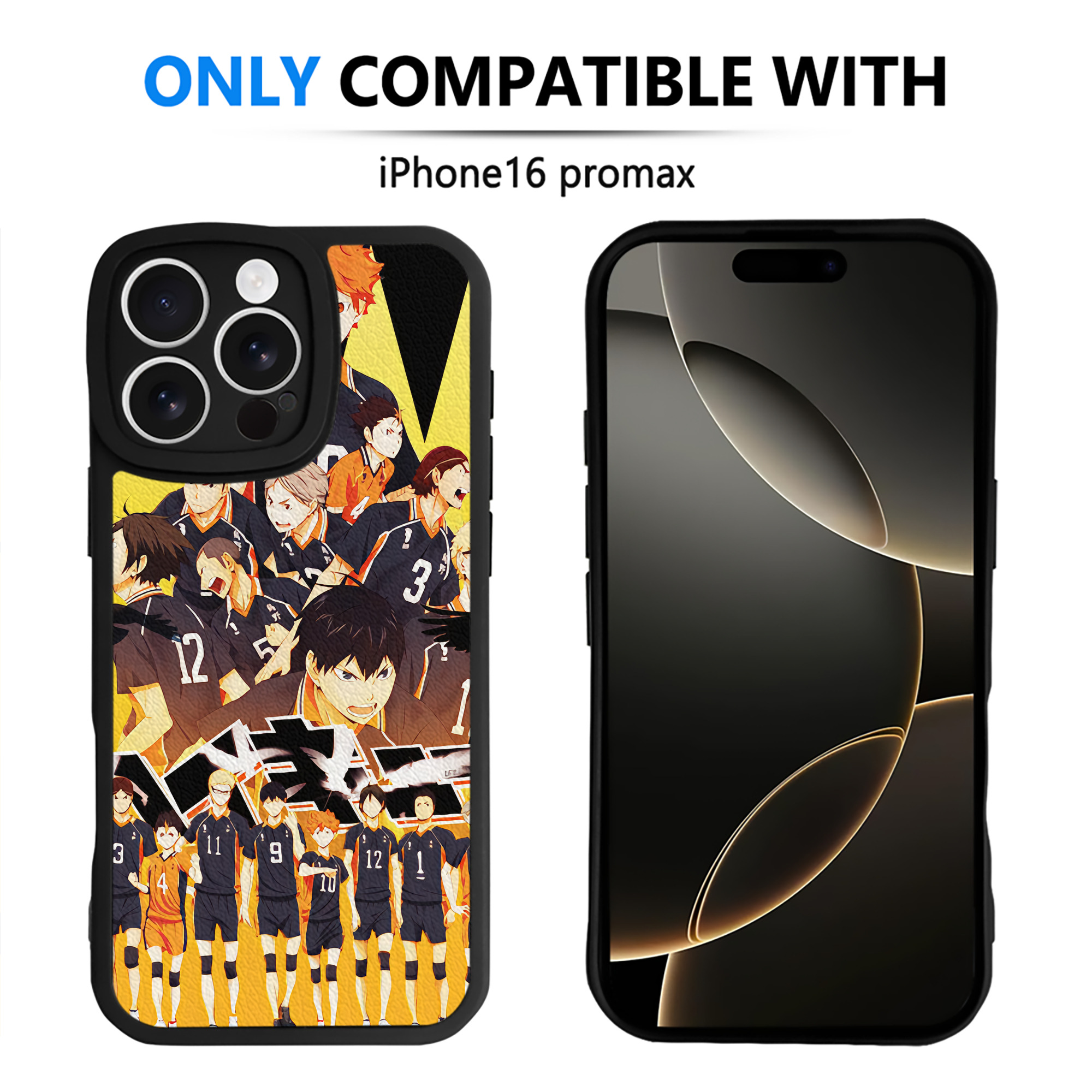 （画像用） ハイキュー!! Haikyu!! 【iPhone 16シリーズ対応】シリコンスマホケース（レザー調） 材質：シリコン